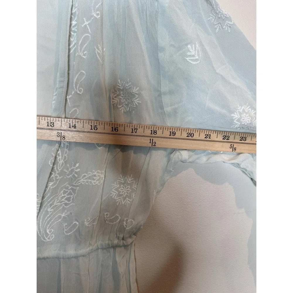 New Friends Colony Dress Womens One Size Green‎ Embroidered Kaftan Maxi Boho